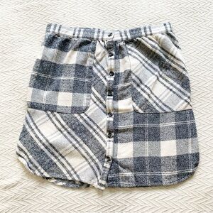 FRENCH CONNECTION | Plaid Button-Up Skirt with Pockets